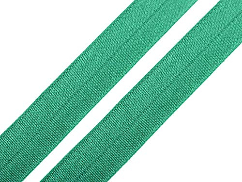 maDDma 1m Falzgummi 20mm Faltgummi elastisches Einfassband Schrägband Saumband Farbwahl, Farbe:jadegrün