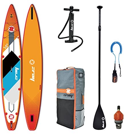 Zray Sup Stand Up Paddle Aufblasbares Rapid 14' - PB-ZR2B - Fusion aus doppelschichtigem Dropstitch + Carbon Fiber Stringer - Komplettpaket - Max. 170 kg - 320 L - 427x71x15cm