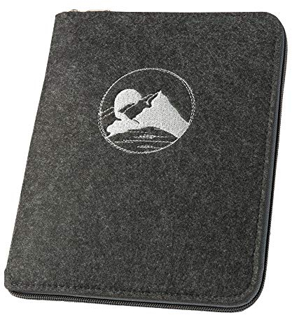 luxdag Reisepasshülle aus Filz mit Reißverschluss (Farbe & Stickerei wählbar) - Reiseorganizer für Reisepass, Personalausweis, Tickets & Kreditkarte - Ausweistasche für unterwegs - Reisepassetui