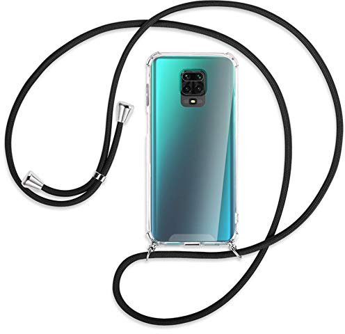 mtb more energy® Handykette kompatibel mit Xiaomi Redmi Note 9s, Note 9 Pro (6.67'') - schwarz - Smartphone Hülle zum Umhängen - Anti Shock Strong TPU Case