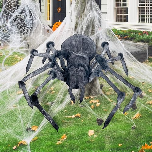 JOYIN 114cm Gruselige Spinnendekorationen - Beste Halloween-Requisiten für Drinnen, Draußen, Hof und Rasen