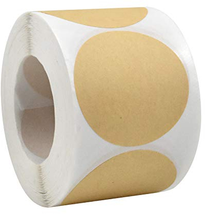 500 Stück Braune Natürliche Kraft Kreis Aufkleber, Kraftpapier Runde Aufkleber Etiketten, Leere Etiketten für Geschenkaufkleber, Einmachetiketten, Scrapbooking, Aufbewahrungsdosen, 50mm