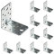 VHG Heavy Duty Angle Brackets - Pack of 10 (70 x 70 x 55 x 2.5) - Metal L Shape Braces with Beading, Galvanised Steel Sheet 90 Degree Reinforced Fixing Connectors