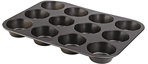 Bandeja con 12 mini moldes de flan de 35 x 3 x 26,5 cm antiadherente. Moldes especial para horno para realizar labores de cocina o repostería. Fuente para realizar postres.