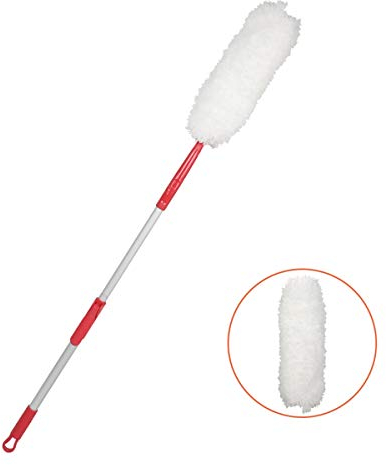 Plumero Quitar El Polvo Electrostática Plumero Retráctil De 360 ​​grados Curvo Hogares De Propósitos Múltiples Cepillo Coche Vacío Cepillo De Limpieza ( Color : White , Size : 53.94-66.34 inches )