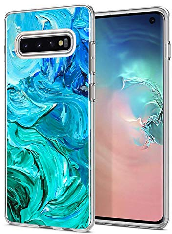 CoolGadget Motiv Hülle für Samsung Galaxy S10 - Motiv 02 Designhülle, Anti-Fingerprint, Slim Fit Schutzhülle mit Erhöhtem Kamerarand, Stoßfest, Kratzschutz