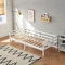 FetiNes Tagesbett Massivholz Kiefer Bettsofa Einzelbett Schlafsofa Bettgestell Holzbett Gästebett Massivholzbett 90x190cm, Weiß