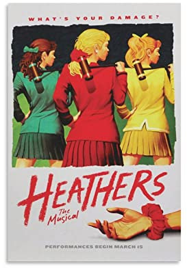 SSJS Heathers The Musical Poster Wandkunst für Zuhause Büro Wand Klassenzimmer Dekor Büro Wandkunst Zuhause Fitnessstudio Poster Leinwand Gemälde 20 x 30 cm