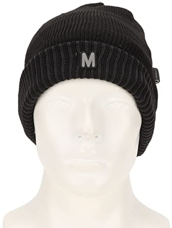 YUYTE Beheizte Beanie-Mütze, Elektrisch Beheizbare USB-Mütze für den Winter, Dicke, Weiche, Wärmende, Gestrickte USB-Aufladung, Dicke, Weiche, Beheizbare Winter-Strickmütze für Männer (Grauer Rand)