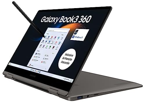 Samsung Galaxy Book3 360 Convertible Laptop, 13 AMOLED Touch-Display, Intel Core i5 EVO, 8GB RAM, 512GB SSD, Windows 11, QWERTZ Tastatur, Inkl. 36 Monate Herstellergarantie [Exklusiv bei Amazon]