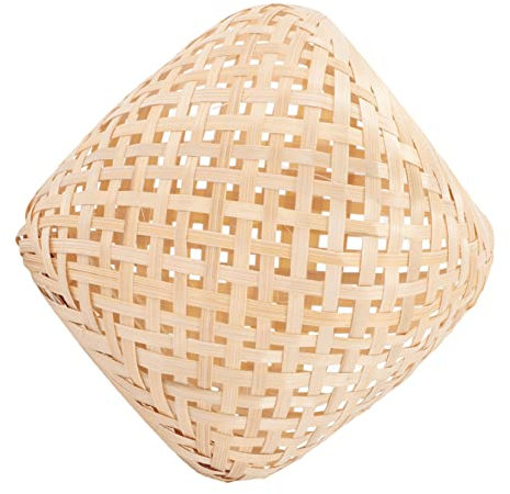 Uonlytech Handgewebter Bambus Lampenschirm Für Pendelleuchten Und Tischleuchten Robuste Bambus Abdeckung Mit Einfacher Struktur Geeignet Für Zimmer Und Schreibtischlampen