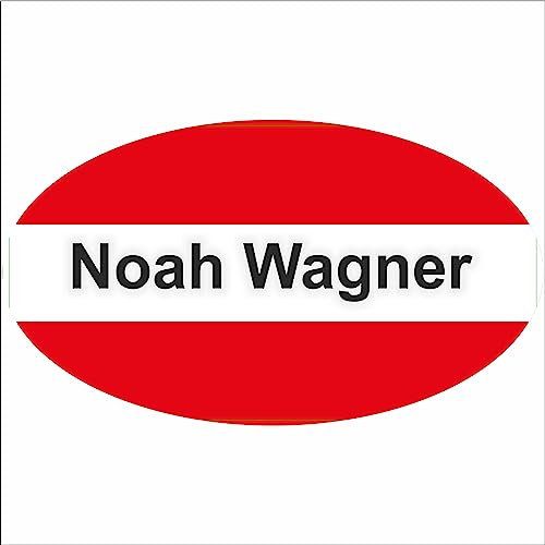 Kiwistar Klebeetiketten - Aufkleber - Fahne - Flagge - Österreich - 10x6,6 cm - mit Wunschtext - Name - personalisiert - Namensaufkleber - Autoaufkleber - Racing