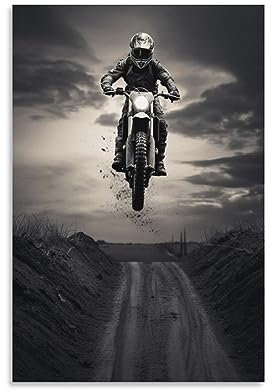 AYAROS Retro Motorrad Sport Malerei Poster Extremsport Off Road Racing Leinwand Wandkunst Drucke Malerei für Haus Zimmer