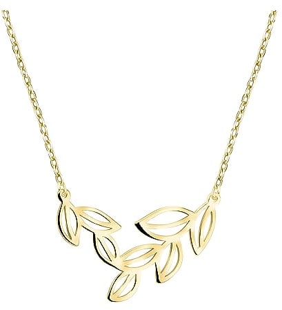 Sofia Milani - Collier pour Femme en Argent 925 - Plaqué Or - avec Pendentif en Forme de Feuille - N0655