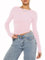 OYIGELZ Damen Langarmshirt Rundhals Slim Fit Y2K Oberteile Basic Crop Tops Casual Streetwear t Shirt(Hellrosa-06,M)