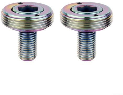 Boulon de de vélo, M8 x 15 mm, cache-poussière, trou carré, vis de pédalier en alliage de titane, vis de pédalier 22,5 x 21,8 mm (arc-en-ciel)