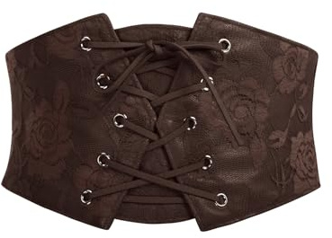 Renaissance Corset Belt for Women Elastic Wide Waist Corset Dark Coffee M