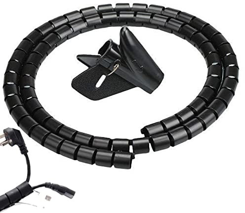 Gestion des Câbles - Gaine Cache Cable Spirale - Gaine Torsadée Cache Câbles - Gaine Spirale Flexible Universel - Gaine Etanche pour Cable Electrique, pour Rangement Câbles pour Protéger Le Câble