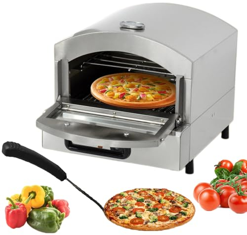ANXYYDS Commercial Pizza Oven Countertop,Stainless Steel Electric Pizza Oven with Shelf, Multipurpose Indoor Pizza Maker for Restaurant Home Pretzels Baked