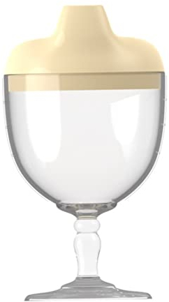 Calici sippy in plastica, tazza sippy calice per bambini in plastica per alimentare tazze da alimentazione bevande per vino in vetro latte di latte giallo, tazze da alimentazione per bambini piccoli