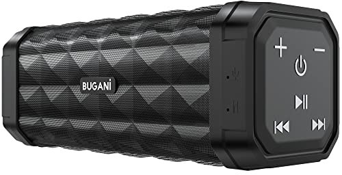 BUGANI Bluetooth Speaker M99 Speaker Bluetooth Wireless, Louder Volume, Stereo Sound, 24H Playtime, 100ft Wireless Range, IPX5 Waterproof, Built-in Mic, Wireless Speaker for Home, Outdoor, Travel