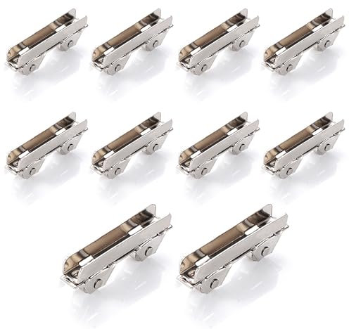 10Pcs Glass Door Wheel Clamps, Silver Sliding Door Roller Glass Window Bearing Wheel for 6mm Thick Glass, 46x18mm