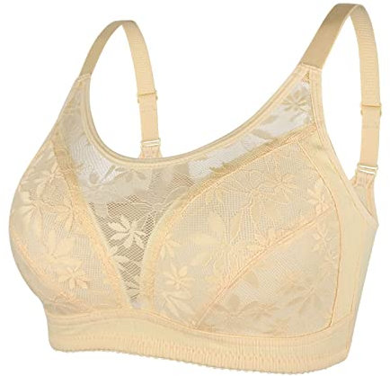 Generico Coppette in Silicone per Seno Coppe Silicone Seno da Donna Traspirante con Reggiseno Senza Anello in Acciaio e Tracolla Regolabile Reggiseno Bretelle Trasparenti Reggiseno (Khaki, 42)