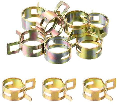 sourcing map ID 17mm 21/32inch Fuel Line Hose Clips, Pipe Clamps,Spring Hose Clamp,Low Pressure Air Clamp, Water Pipe Air Tube Vacuum Hose Clamp Fastener,Pack of 10