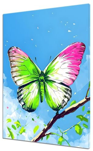 Papillon Peinture par Numero Adulte Enfant, Kits de Peinture Numero Adulte Ciel, Kit de Peinture à l'huile pour Débutants, Peintures Acryliques pour la Décoration de la Maison (Sans Cadre) 30x40cm L-3