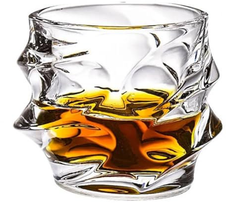 Tsuki Glass Whiskey Glasses, Japanese Crystal Whisky Glass,Old Fashioned Whiskey Glasses, Heavy Crystal Bar Glassware, Bourbon Gifts for Men Wine Glass Set, NEW Rocks Glasses Set (1Pcs)