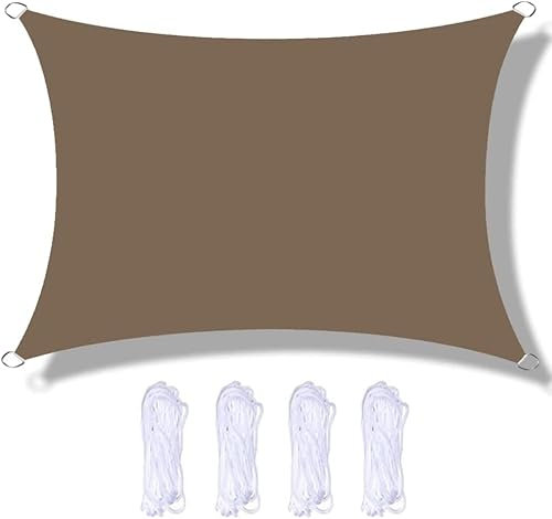 Voile d'ombrage rectangulaire imperméable de 2 x 5 m pour terrasse, jardin, extérieur, restaurants, arrière-cour et abris auto