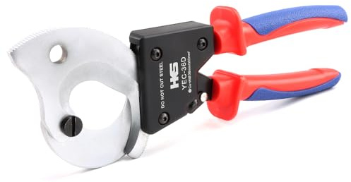 HKS Ratchet Cable Wire Cutter Heavy Duty for Cutting Electrical Aluminum Copper and Multi-core Cables up to 300mm² (AWG 600MCM) YEC-36D Chrome-plated VER