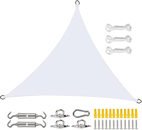 Outdoor Sun Shade Sail for Wind Protection Camping Canvas Sun Protection Triangle Sail with Right Angle White 3x3x3m