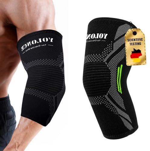 DiviDermy Coudière Musculation, Coudière Tendinite, Manchon de Compression des Bras, Attelle Coude Tendinite, Tennis Elbow Femme & Homme, Coude pour Sport, Tennis, Golf, Fitness (Noir, L)