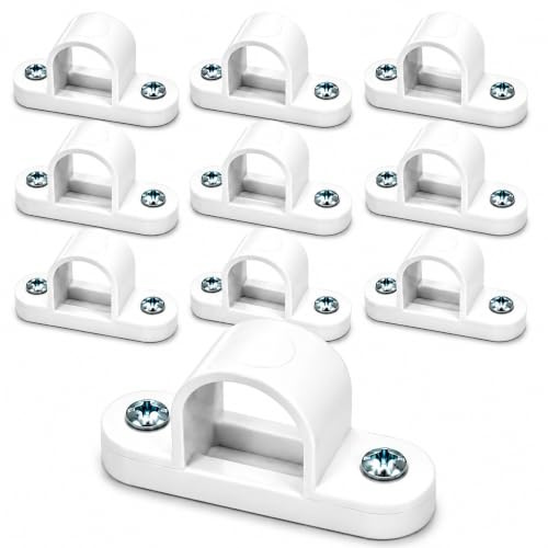 25mm White PVC Conduit Saddles Spacer Bar - Pack of 10 | For securing compatible 25mm electrical conduit to walls and other surfaces