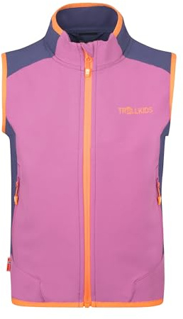 Trollkids Kinder Balestrand Weste, mallow pink-violet blue-papaya, 128
