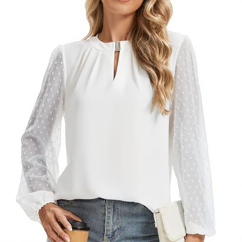 HANERDUN Camisa Mujer Elegante Blusas Manga Larga Elegantes Blusa Fiesta Elegante Boda