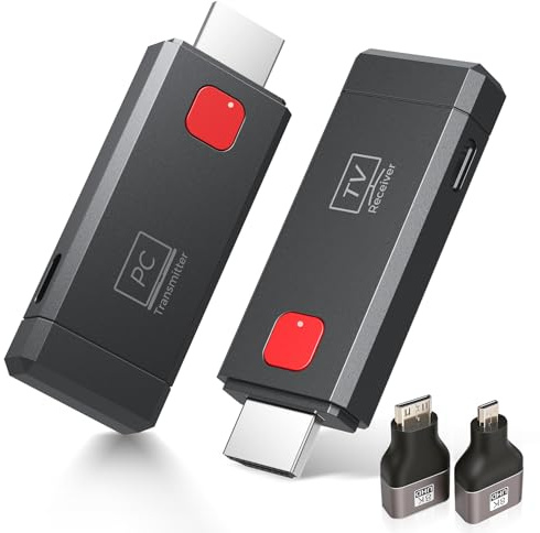 Émetteur et récepteur HDMI sans fil Plug & Play : câble HDMI sans fil HD pour ordinateur portable MacBook et écran PC sur TV et projecteur pendant les réunions et les voyages