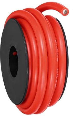 QUARKZMAN Cavo In Silicone Flessibile 8AWG Cavo Elettrico Intrecciato Rosso