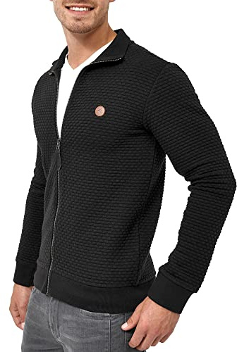 Indicode Herren Bermie Sweatjacke Cardigan mit Stehkragen & Reisverschluss | Moderne Sweatjacke mit Stehkragen und bequemer Passform, Cardigan, Freizeitjacke, Zip Jacke, Herrenstrickjacke für Männer