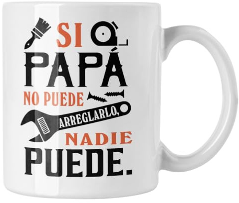 Vulfire Taza Papá Manitas Regalo Hombre Cumpleaños Idea Original Ideas de Regalo para Él Navidad Día del Padre Papá Original Navidad Desayuno Cocina (Taza Papá Manitas)