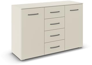 Rauch Möbel ADITIO, Kommode, Farbe Beige, Breite 120 cm | Sideboard im zeitlosen Stil, 2-türig, 4 Schubladen, Soft-Close-Funktion, für Schlafzimmer, Gästezimmer, Wohnzimmer, Flur