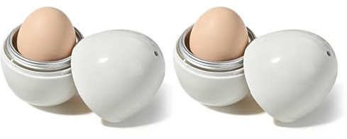 2 Stück Eierkocher Mikrowelle, Maschine für gekochte und hartgekochte Eier, Eierkocher 1 Ei Kapazität für Schnelles Frühstück, Büro und Zuhause