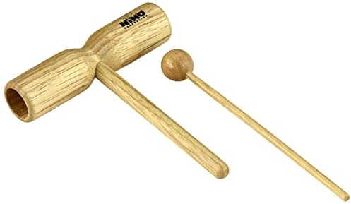 Nino Percussion Wood Tone Block - Mittelgroßes Musikinstrument für Kinder ab 3 Jahren - Siam Eiche, Natur (NINO570)