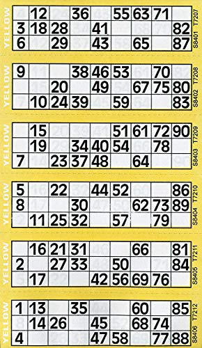Jumbo Brand Bingo Single Tickets, 6 to Page View, Yellow