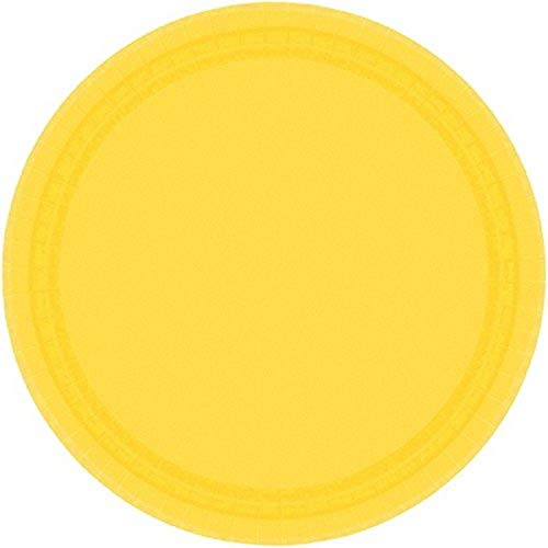 Amscan 54015-09, Platos para Fiesta de Cumpleaños, Amarillo, Pack de 8 , color/modelo surtido