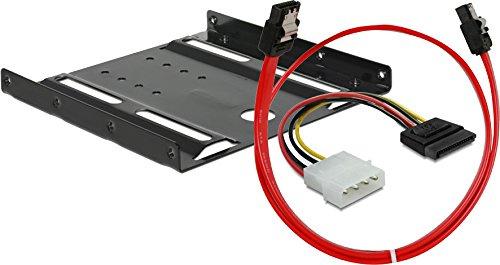 DeLOCK Adapter HDD/SSD 2,5 zu 3,5 Einbausatz Rahmen + SATA III 6GB/s 50cm Kabel + Power Adapter