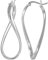 Vinani Damen Ohrringe 925 Silber - Klapp-Creolen Ohrring Set für Frauen oval gedeht glänzend aus 925 Sterling Silber Bügel Schranken Verschluss 2CGO