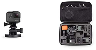 GoPro – SUMQ – Fixation Ventouse avec Quick Release Noir & Amazon Basics Étui de transport pour GoPro Taille L