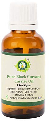 R V Essential Puro olio carrier di black currant 100ml (3.38oz)- Ribes Nigrum (100% Pressato a Freddo Puro e naturale) Pure ​Black Cur​rant Carrier Oil